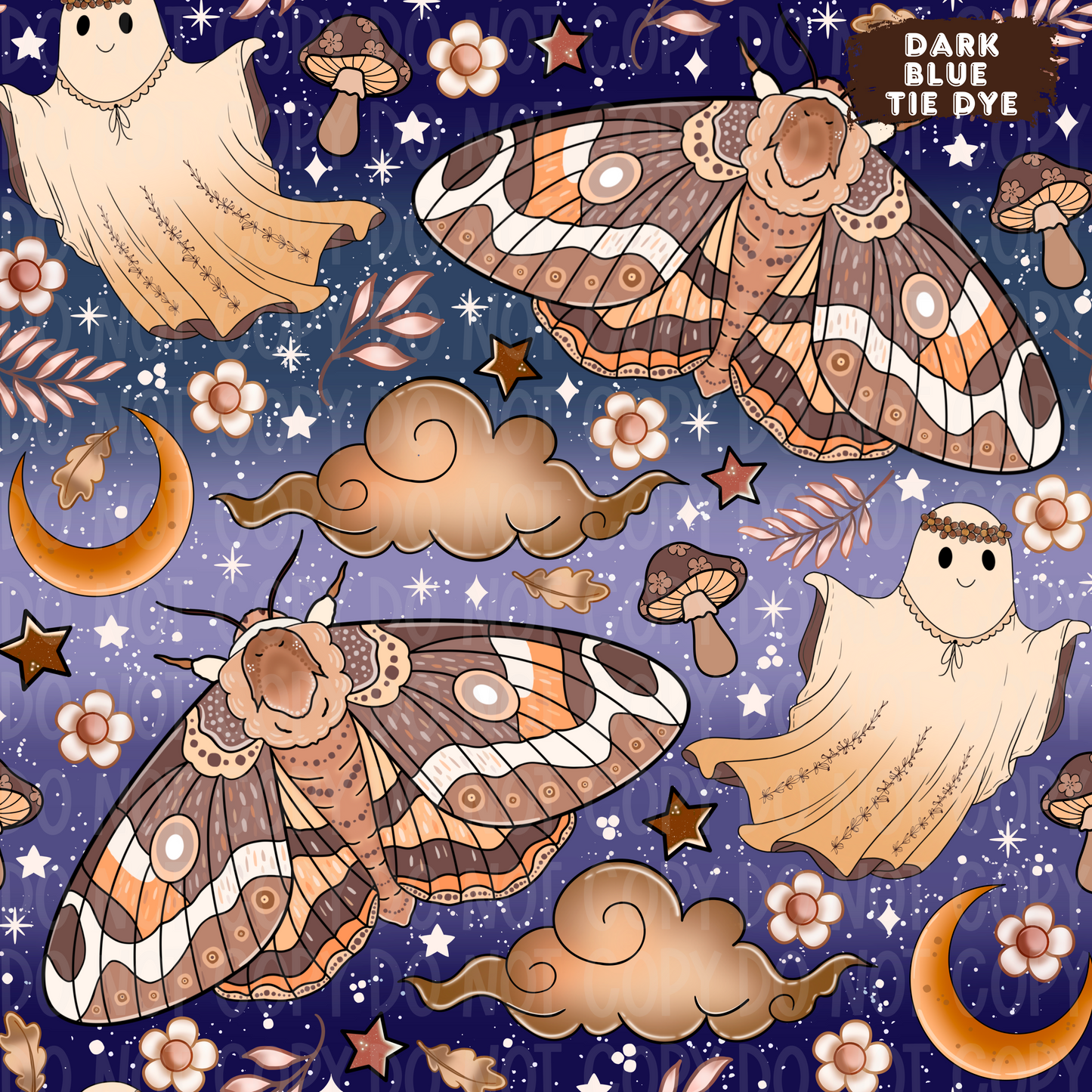 Boho Moth Seamless & PNG