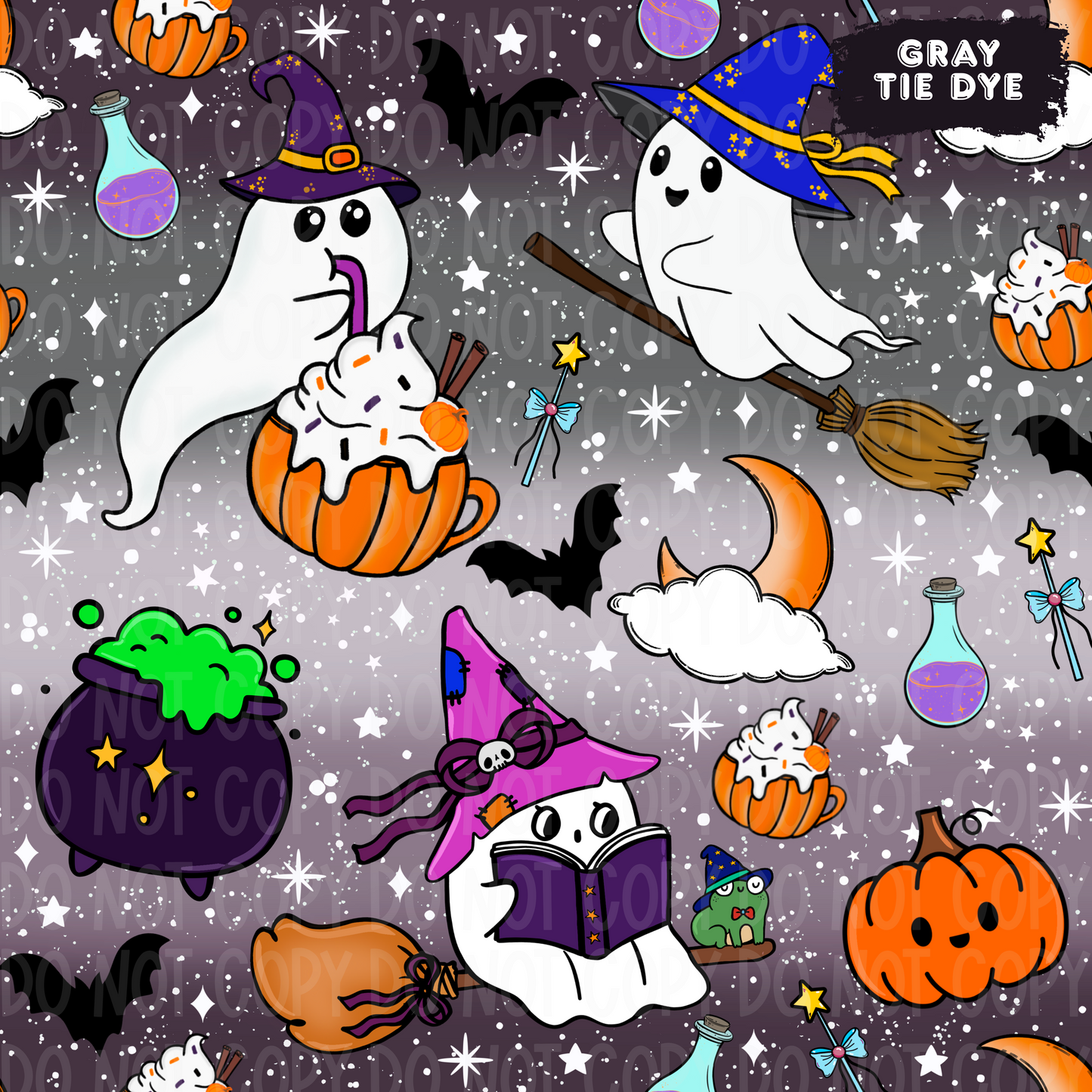 Witchy Ghosts Seamless & PNG