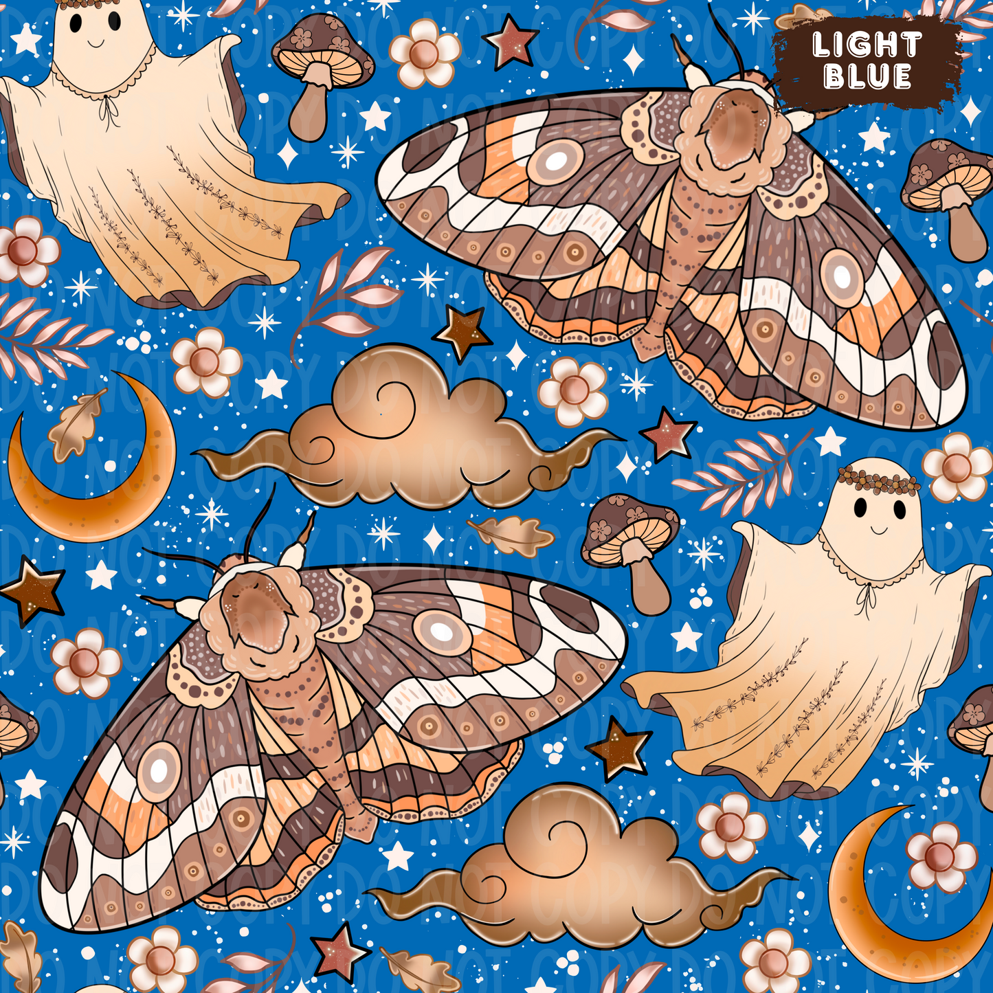 Boho Moth Seamless & PNG