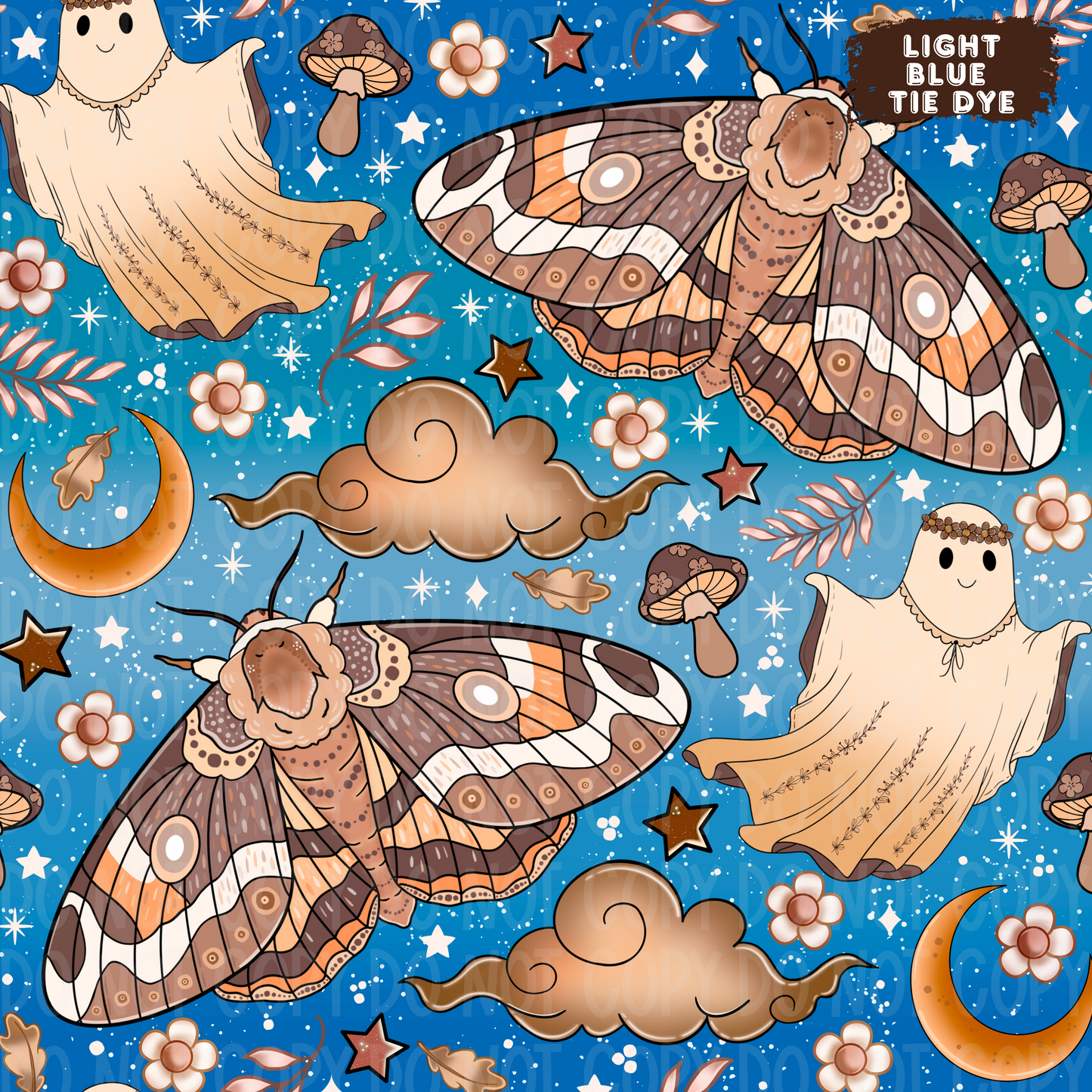 Boho Moth Seamless & PNG