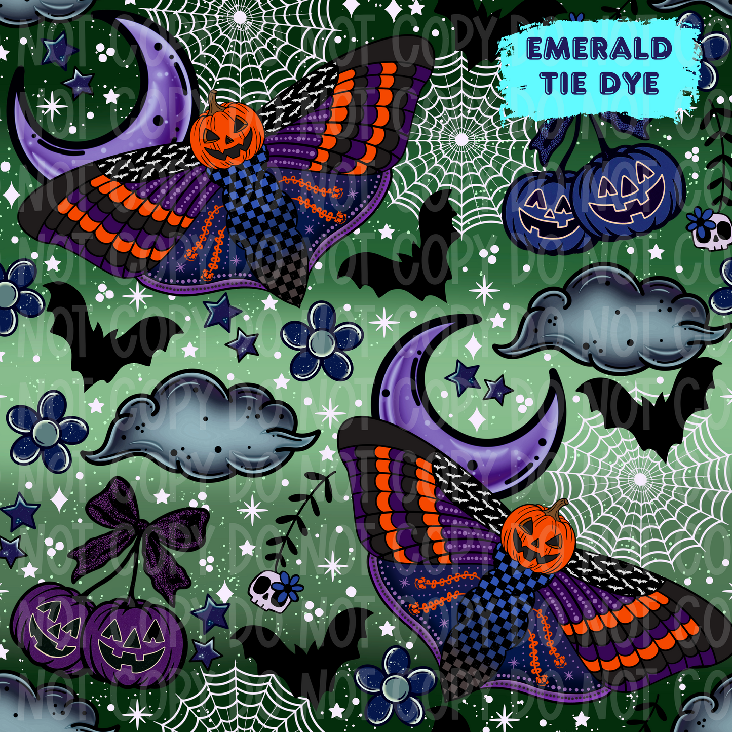 Spooky Moth Seamless & PNG