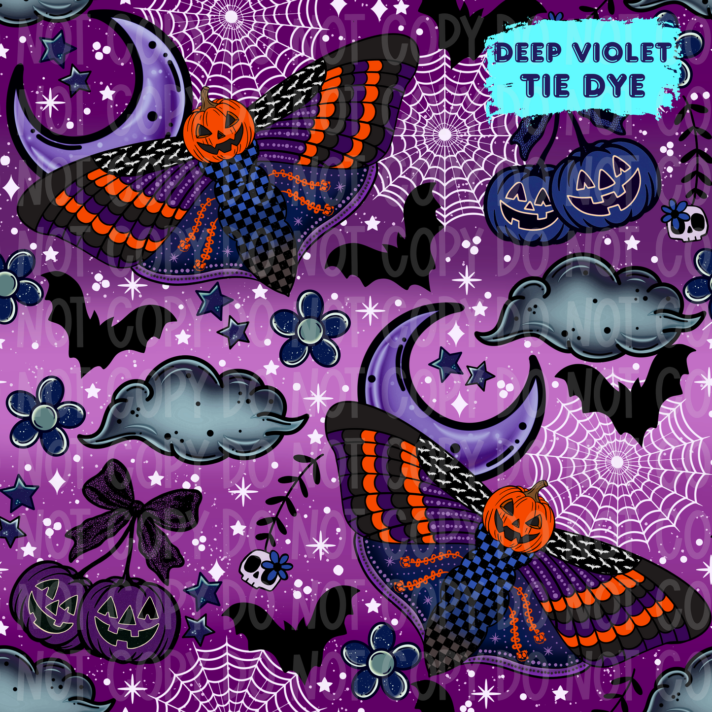 Spooky Moth Seamless & PNG