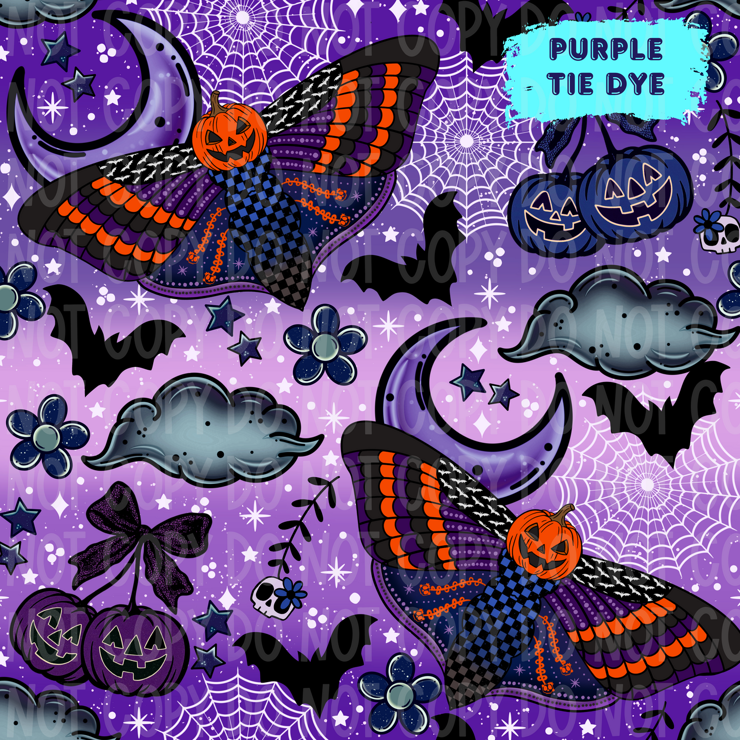 Spooky Moth Seamless & PNG
