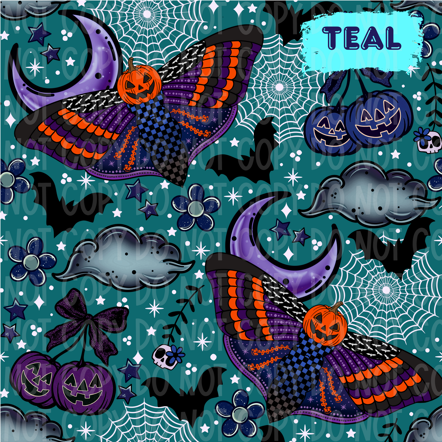 Spooky Moth Seamless & PNG