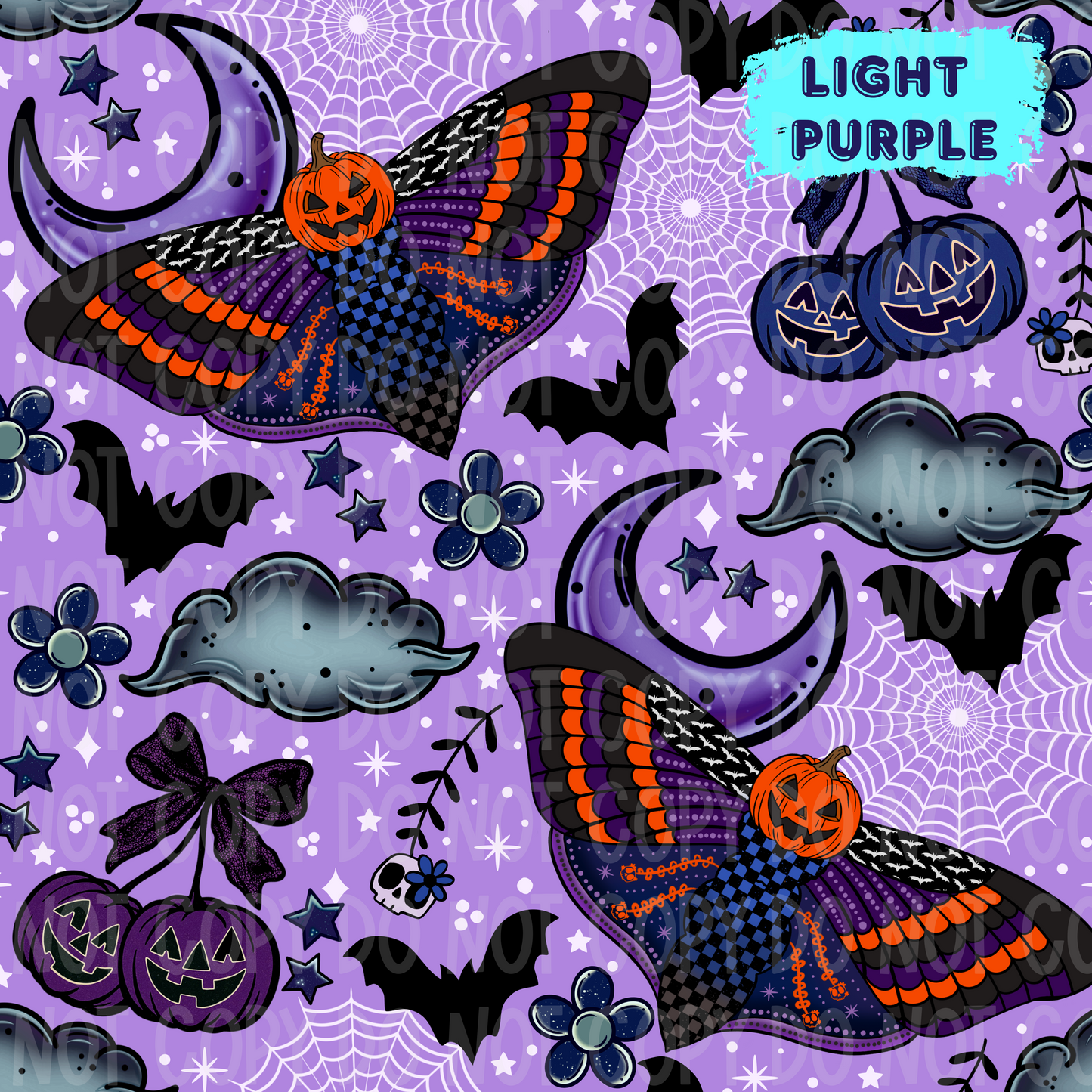 Spooky Moth Seamless & PNG