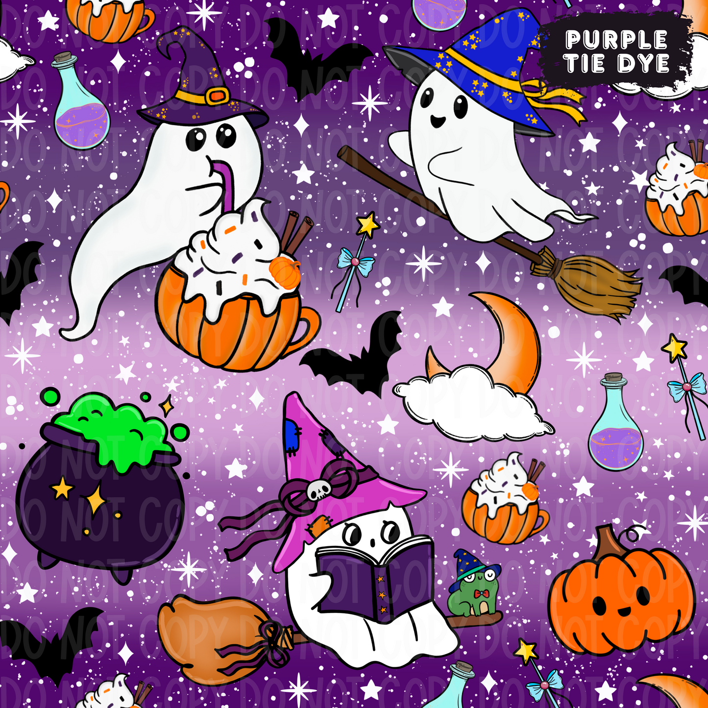 Witchy Ghosts Seamless & PNG
