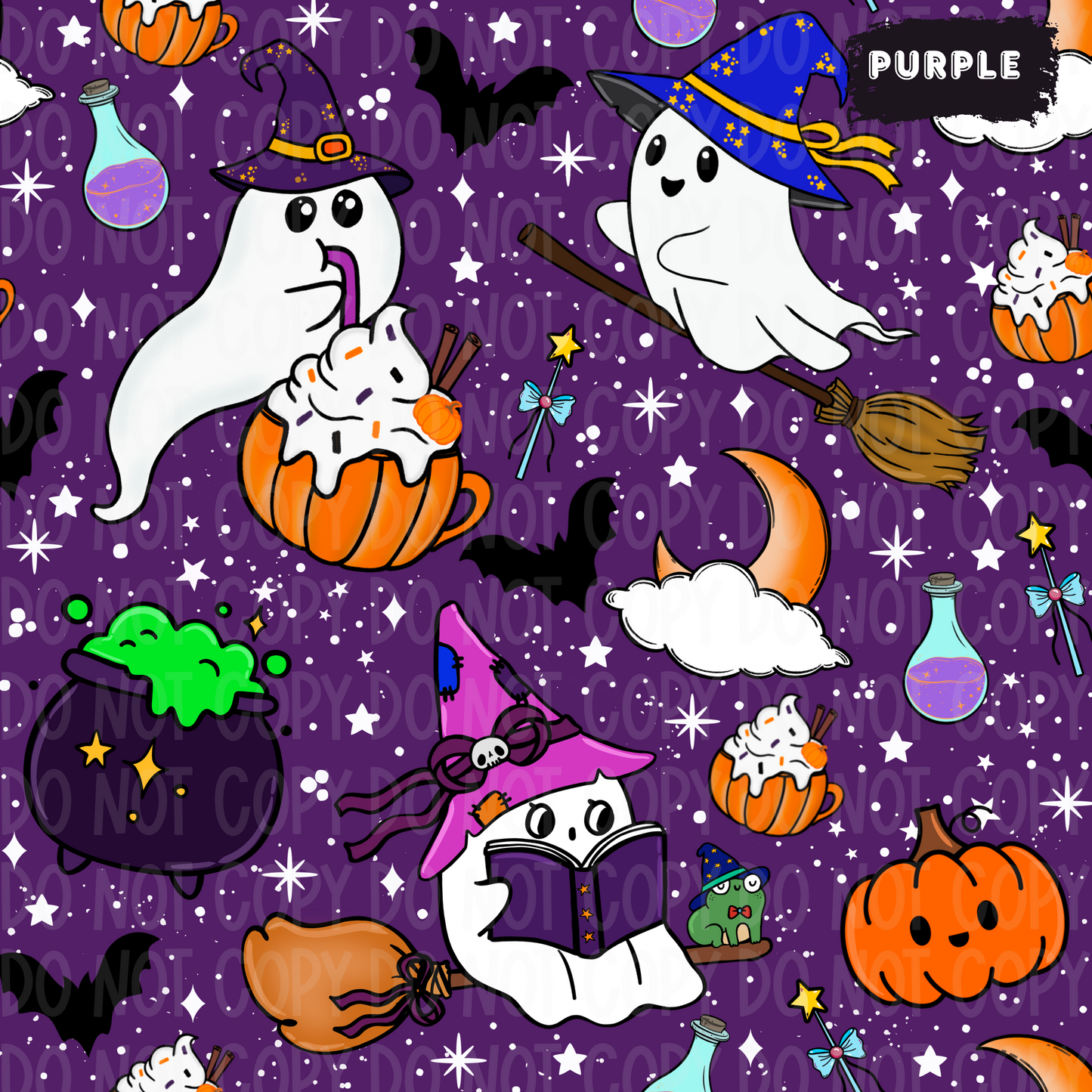 Witchy Ghosts Seamless & PNG