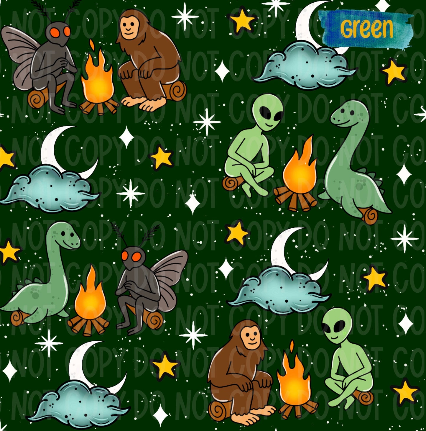 Cryptid Fire Seamless