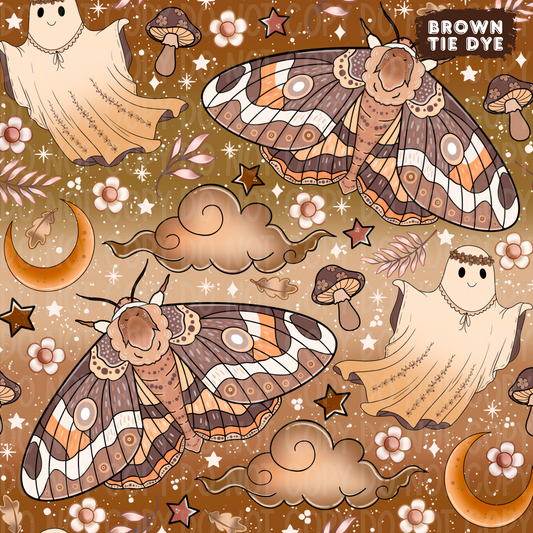 Boho Moth Seamless & PNG
