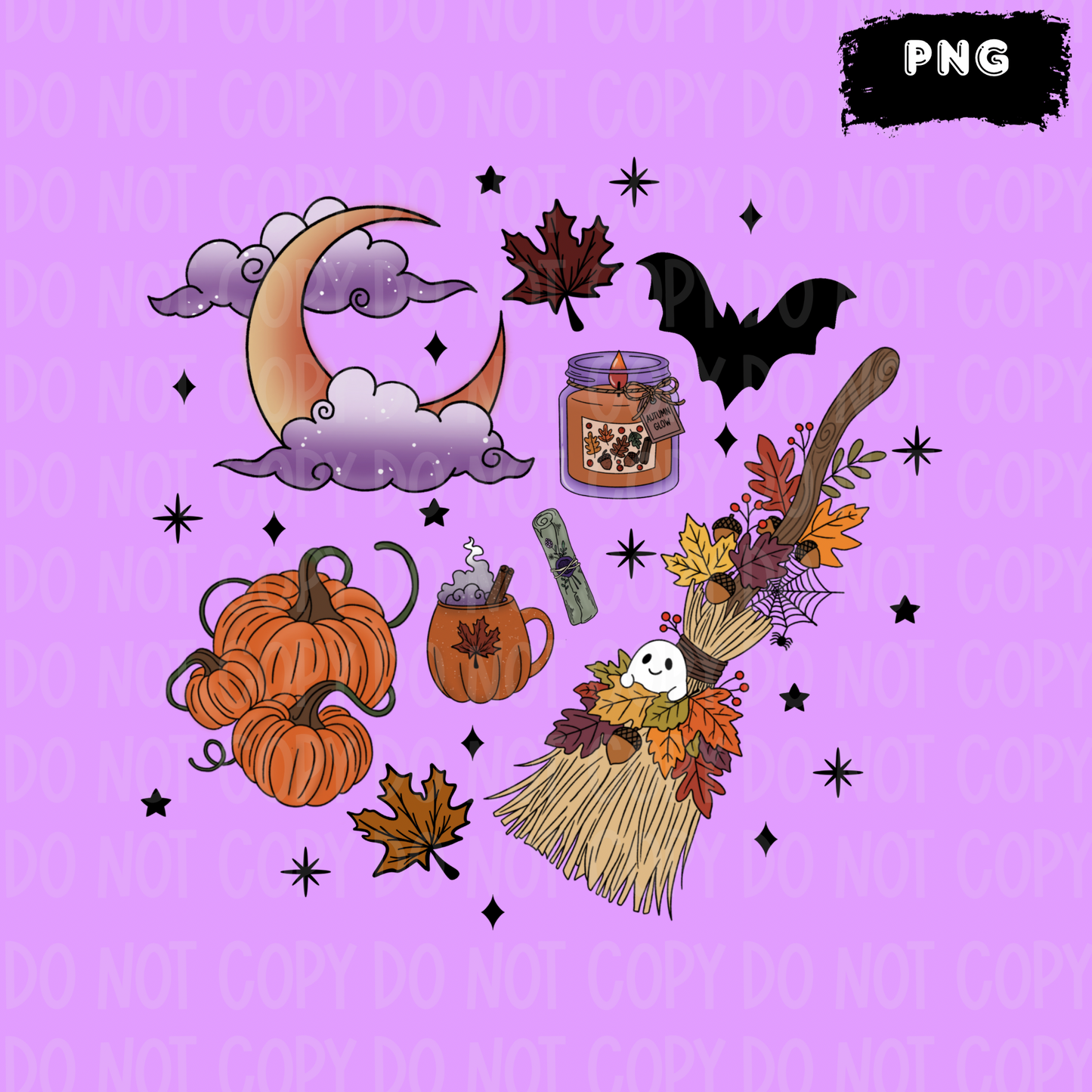 Ghosty Broom Seamless & PNG