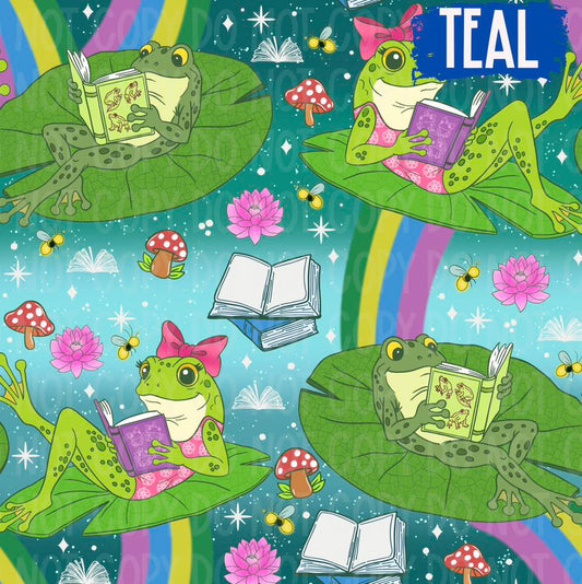 Reading Frogs Seamless & PNG